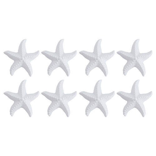 8PK LVD Starfish Ceramic Figurine Home Decor Small White