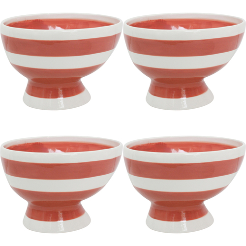 4PK LVD 21x19cm Ceramic Organic Bowl Cinnamon Large Home Decor