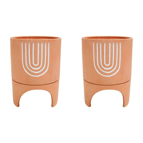 2PK LVD Terracotta Planter Pot Home/Room Boho Decor 18cm