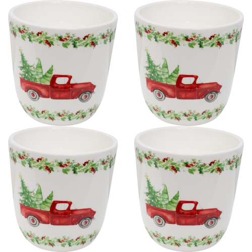 4PK LVD 10x10cm Ceramic Wax Candle Christmas Wishes 1 Home Decor
