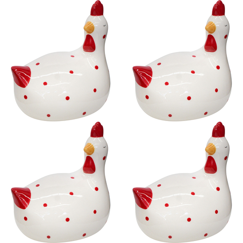 4PK LVD Chooken Sitting Red Decorative Sculpture Home/Lounge Decor