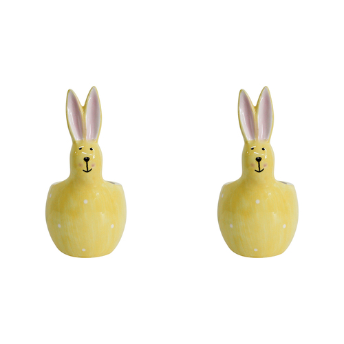 2PK LVD Ceramic Bunny Planter Sunshine Decorative Home Decor