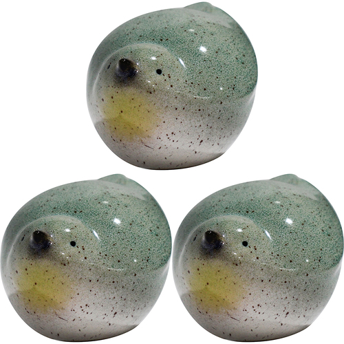 3PK LVD Ceramic Birdie Ornament Small Decorative Home Decor Sky