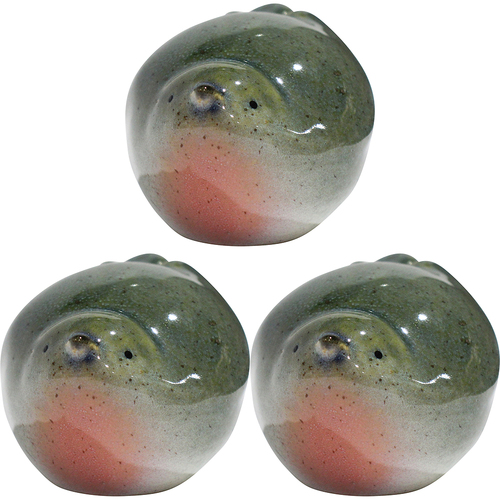 3PK LVD Ceramic Birdie Ornament Small Decorative Home Decor Olive
