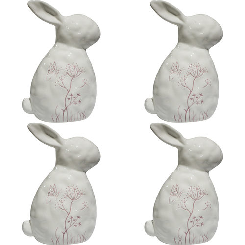 4PK LVD Porcelain Ornament Rabbit Large Frenchie Blush Decorative Home Decor