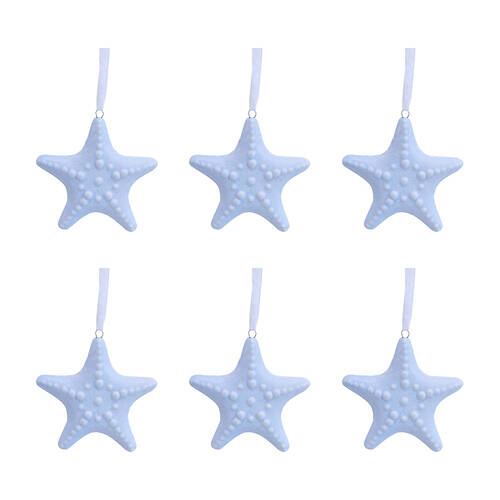 6PK LVD Ceramic Hanging Starfish Home/Living Room Decor 8x8cm - Tidal