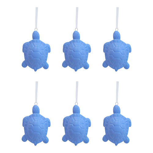 6PK LVD Ceramic Hanging Turtle Home/Office Decor 8x5cm - Marine