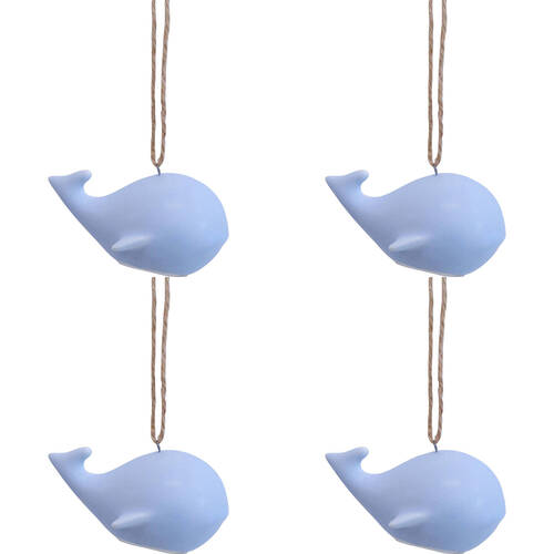 4PK LVD Ceramic Hanging Whale Home/Office Decor 11x6cm - Tidal