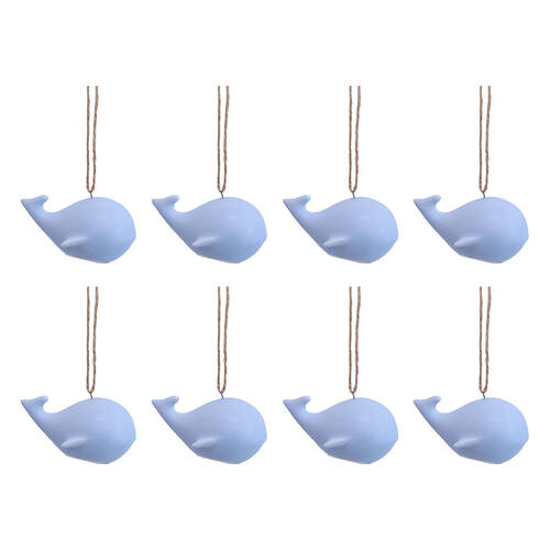 8PK LVD Ceramic Hanging Whale Home/Office Decor 11x6cm - Tidal