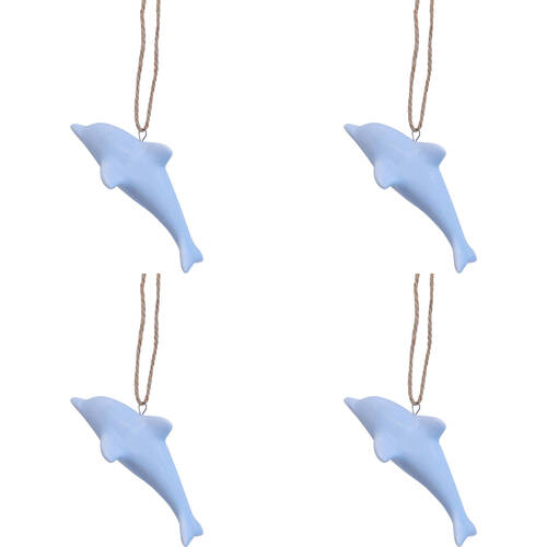 4PK LVD Ceramic Hanging Dolphin Home/Room Decor 11x6cm - Tidal