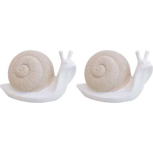 2PK LVD Sheldon Snail Ceramic Figurine Home/Lounge Decor Large