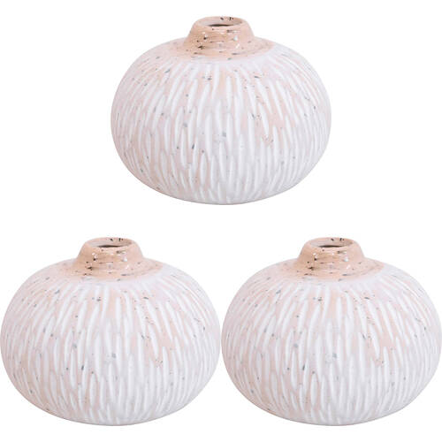 3PK LVD Bud Vase A Ceramic Home/Lounge Decor 10.5cm Mineral