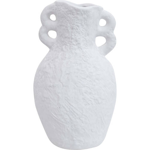 LVD Ceramic Vase Home/Room Decor 18.5cm Textured White