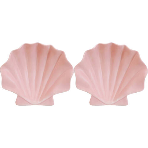 2PK LVD Shell Plate Ceramic Home/Lounge Decor 17cm Nude
