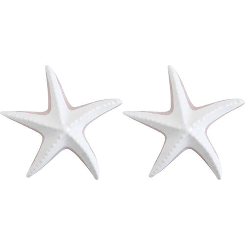 2PK LVD Starfish Organic Ceramic Figurine Home Decor Medium White
