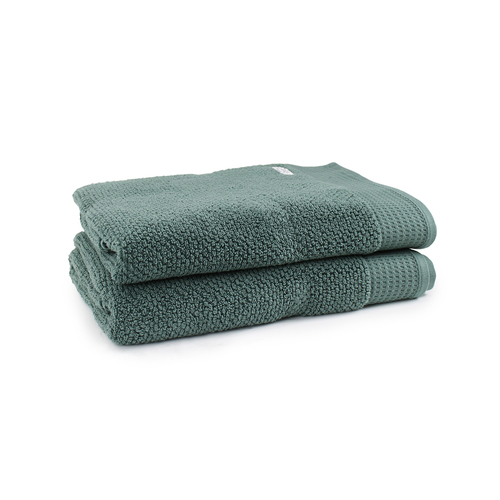 2pc Onkaparinga 90x167cm Avalon Bath Sheet 550GSM Fir Green