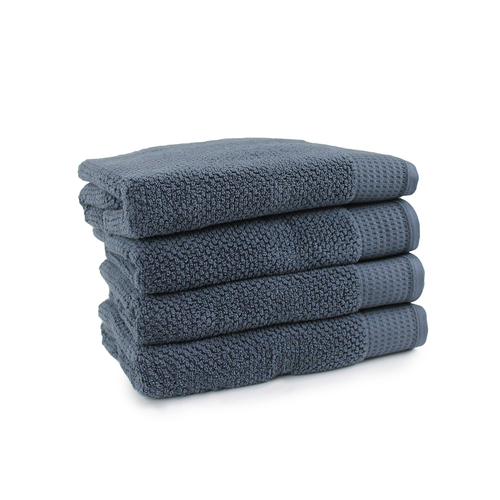 4pc Onkaparinga 69x140cm Avalon Bath Towel 550GSM Midnight