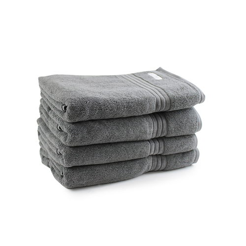 4pc Onkaparinga 69x140cm Flinders Bath Towel 600GSM Charcoal