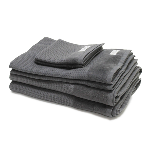 6pc Onkaparinga Mossman Cotton Bath/Face/Hand Towel Set - Charcoal