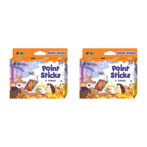 2PK Avenir Paint Sticks 6 Colours Kids Art Activity 3y+