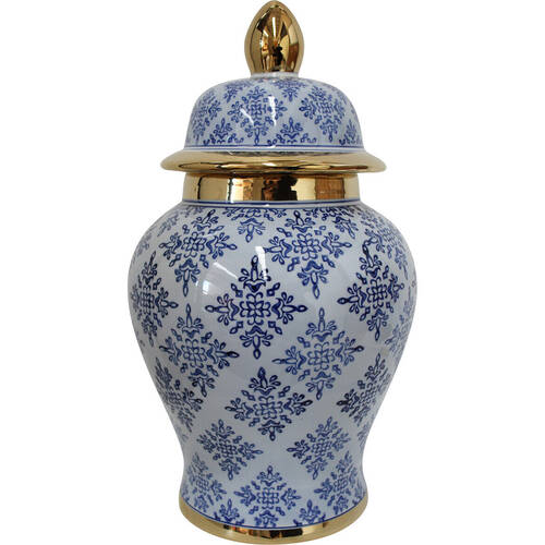 LVD Porcelain Mosaic Ginger Jar Home Decoration 22x22x44cm Blue/White