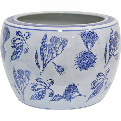 LVD Porcelain Decorative Planter Pot Flowering Gum XL 29x21cm Blue/White