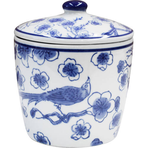 LVD Porcelain Cannister/Planter Home Decor Blossom/Bird Medium