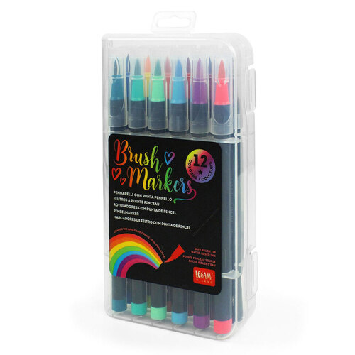 12pc Legami Brush Markers Colouring Pens Kids/Children 6+