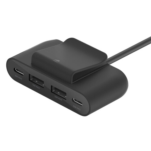 Belkin BoostCharge 4-Port Power Extender USB-C/A - Black