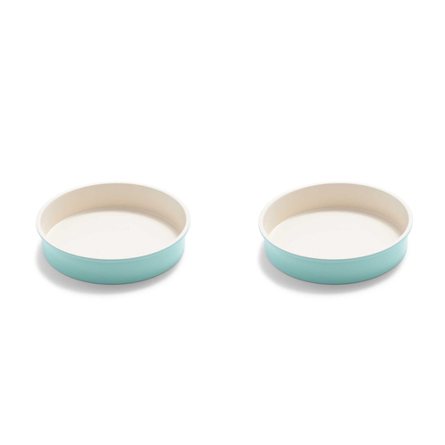 2PK GreenLife Contour Turquoise Round Cake Pan 9'' Bakeware