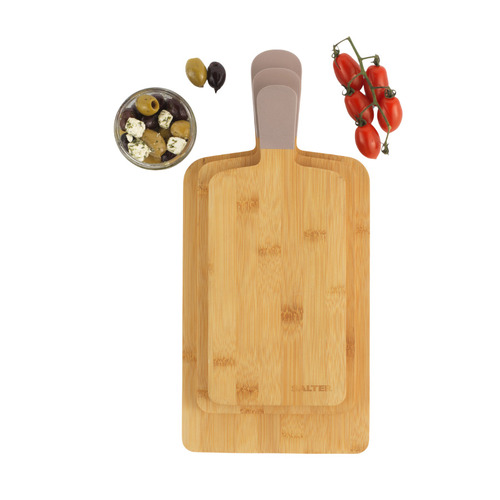 3pc Salter Metallic Food Chop Chopping/Cutting Board Set Champagne