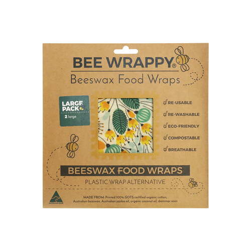 2PK High Road Bee Wrappy Food Re-usable Wraps Large
