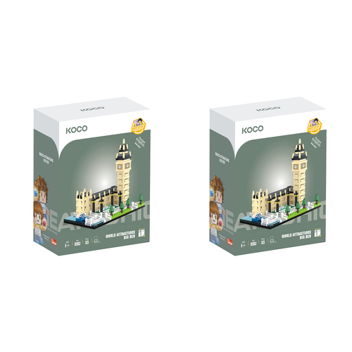 2x 523pc Koco Big Ben Kids/Children Building Bricks Toy 6y+