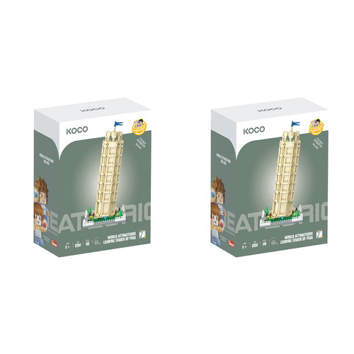 2x 548pc Koco Leaning Tower of Pisa Kids/Children Building Bricks Toy 6y+
