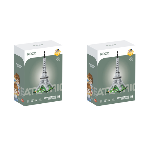 2x 538pc Koco Eiffel Tower Kids/Children Building Bricks Toy 6y+