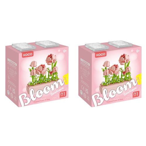 2x 349pc Koco Preserved Fresh Flower Rose Kids Building Bricks Toy 6y+