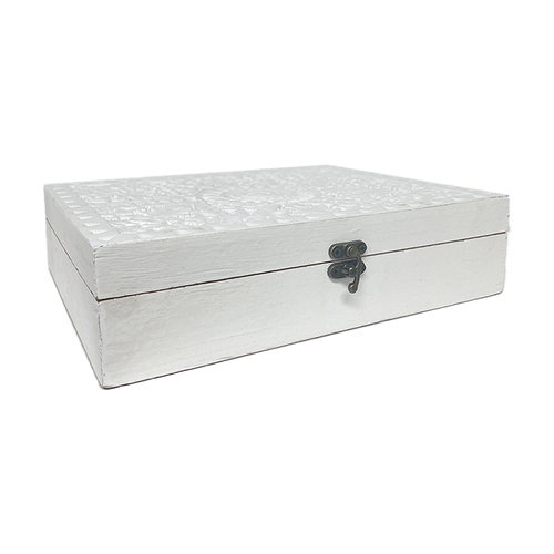 DWBH Carved Wood Trinket Storage Jewellery Box 6x25x20cm Heart