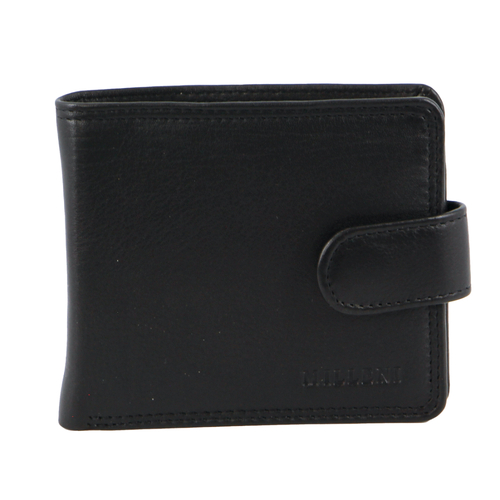 Milleni Mens Leather Tab Wallet Black