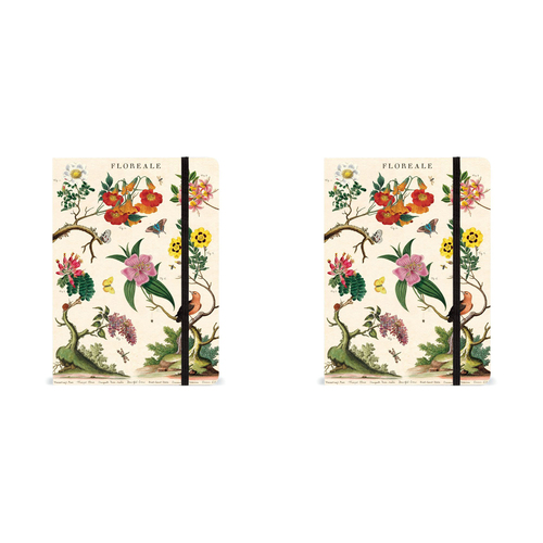 2PK Cavallini Notebook Writing Stationery Large - Floreale