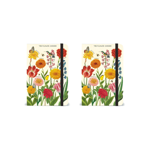 2PK Cavallini Notebook Writing Stationery Small - Flower Garden
