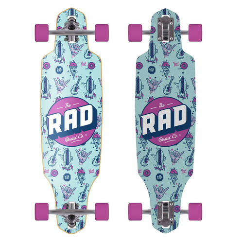 Rad Board Co Complete Drop Through Longboard Purple Wallpaper 9in