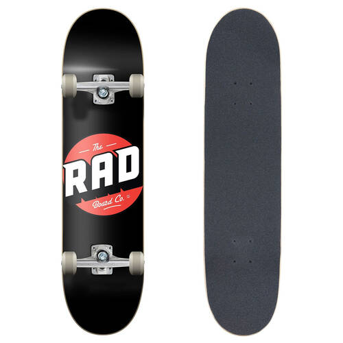 Rad Board Co Complete Skateboard Progressive Logo Classic Black 8in