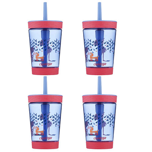 4PK Contigo Tumbler Raining Spill Proof Kids Drinking Sippy Cup w/ Straw 414ml 3y+