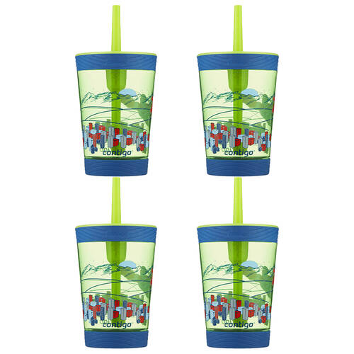 4PK Contigo Tumbler Superhero Spill Proof Kids Drinking Sippy Cup w/ Straw 414ml 3y+