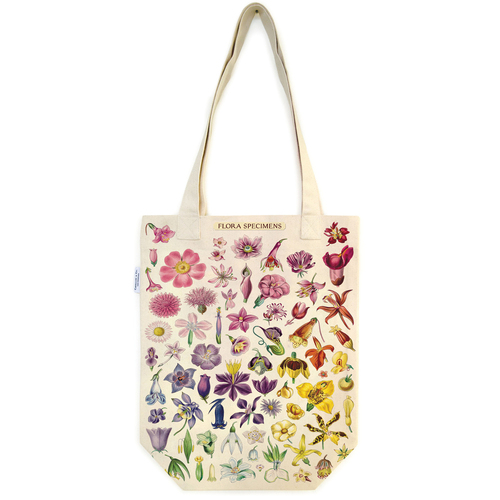 Cavallini Cotton Carry All Tote Bag 33x40cm - Flora Specimens