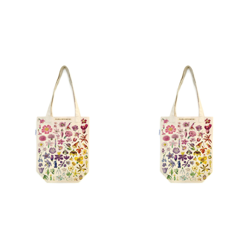 2PK Cavallini Cotton Carry All Tote Bag 33x40cm - Flora Specimens