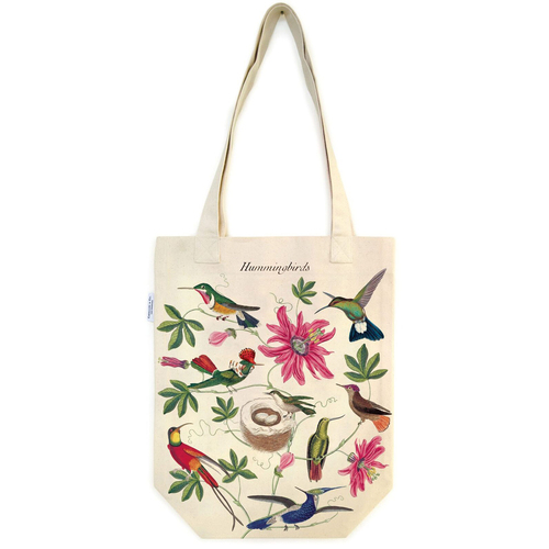 Cavallini Cotton Carry All Tote Bag 33x40cm - Hummingbirds