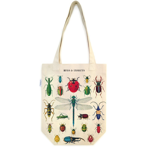 Cavallini Cotton Carry All Tote Bag 33x40cm - Bugs & Insects