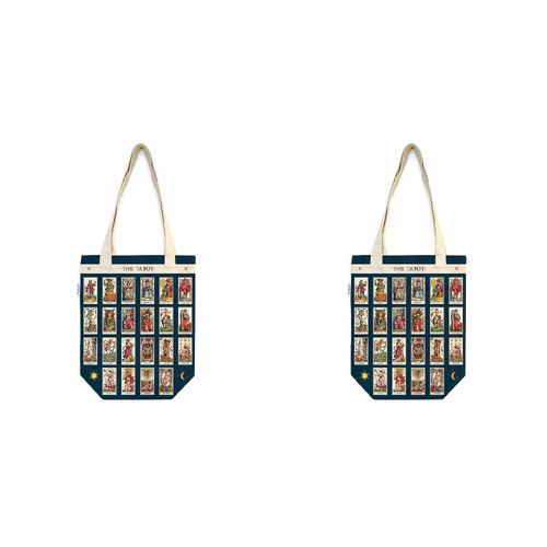 2PK Cavallini Cotton Carry All Tote Bag 33x40cm - Tarot