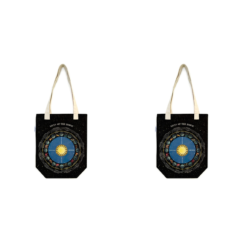 2PK Cavallini Cotton Carry All Tote Bag 33x40cm - Zodiac
